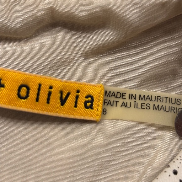 Alice + Olivia Clyde Lasercut Lamb Leather Dress Size 8 - Picture 7 of 10